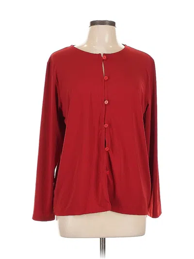 Pre-owned Liz & Co. Cardigan Sweater In Red