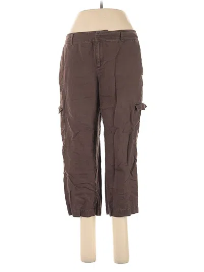 Pre-owned Liz & Co. Linen Pants In Brown