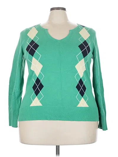 Pre-owned Liz & Co. Pullover Sweater In Green