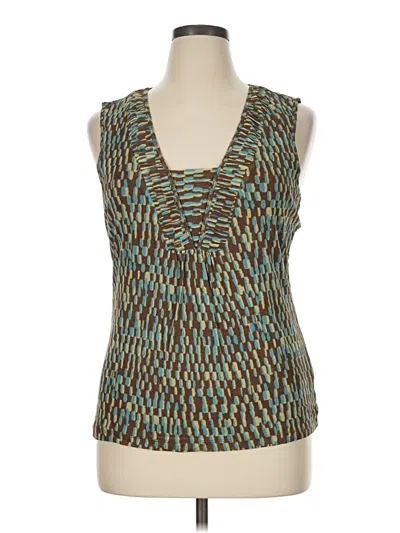 Pre-owned Liz & Co. Sleeveless Blouse In Teal
