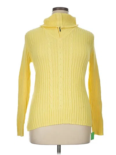 Pre-owned Liz & Co. Turtleneck Sweater In Yellow