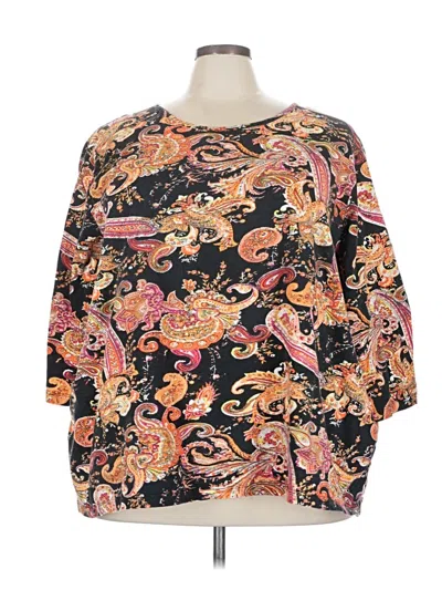Pre-owned Liz & Me 3/4 Sleeve Blouse In Orange