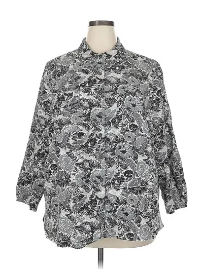 Pre-owned Liz & Me 3/4 Sleeve Blouse In Silver