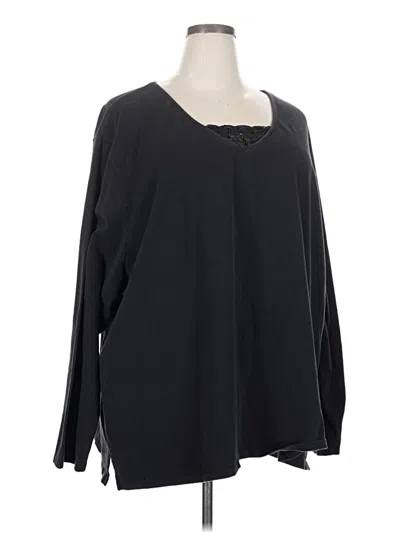 Pre-owned Liz & Me Long Sleeve Blouse In Black