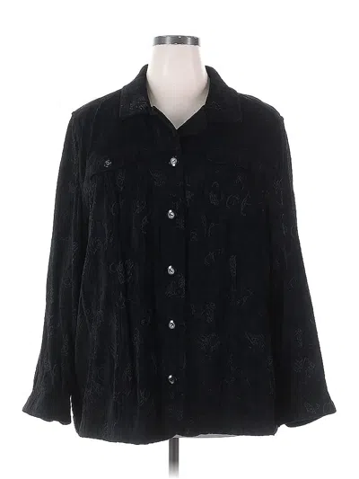 Pre-owned Liz & Me Long Sleeve Button Down Shirt In Black