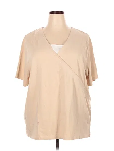 Pre-owned Liz & Me Short Sleeve Blouse In Brown