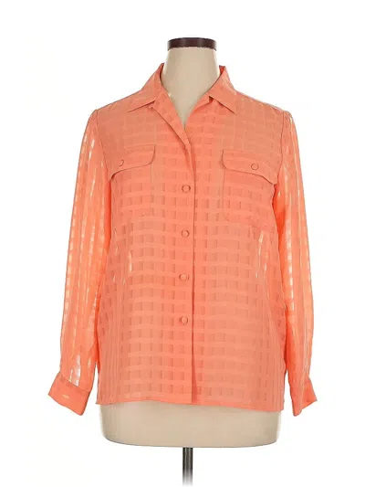 Pre-owned Liz Baker Long Sleeve Blouse In Orange