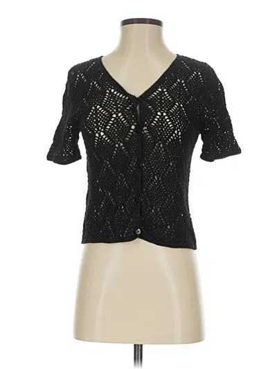 Pre-owned Liz Baker Short Sleeve Top Black Sweetheart Neckline Tops