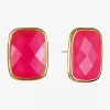 Liz Claiborne 25mm Rectangular Stud Earrings In Pink