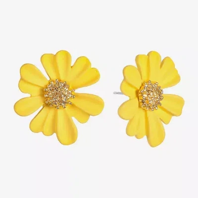 Liz Claiborne 28.1mm Flower Stud Earrings In Metallic
