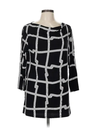 Pre-owned Liz Claiborne 3/4 Sleeve Blouse In Black