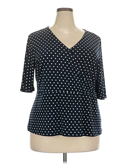 Pre-owned Liz Claiborne 3/4 Sleeve Blouse In Black