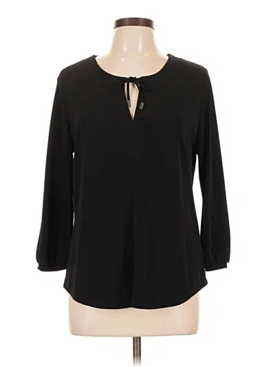 Pre-owned Liz Claiborne 3/4 Sleeve Blouse In Black