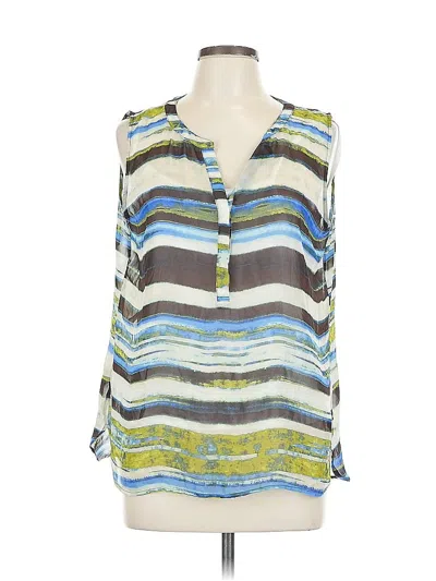 Pre-owned Liz Claiborne 3/4 Sleeve Blouse In Blue