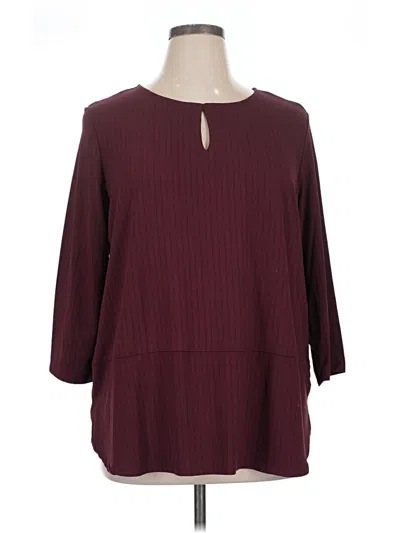Pre-owned Liz Claiborne 3/4 Sleeve Blouse In Burgundy