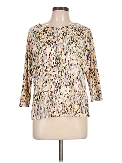 Pre-owned Liz Claiborne 3/4 Sleeve Blouse In Gold