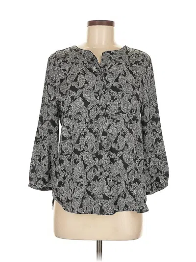Pre-owned Liz Claiborne 3/4 Sleeve Blouse In Gray