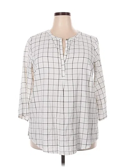 Pre-owned Liz Claiborne 3/4 Sleeve Blouse In Gray