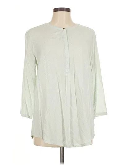 Pre-owned Liz Claiborne 3/4 Sleeve Blouse In Green