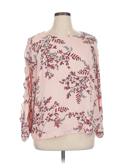 Pre-owned Liz Claiborne 3/4 Sleeve Blouse In Pink