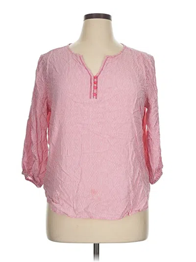 Pre-owned Liz Claiborne 3/4 Sleeve Blouse In Pink