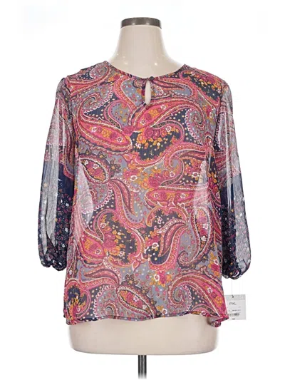 Liz Claiborne 3/4 Sleeve Blouse In Multi