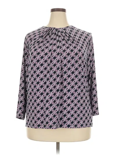 Pre-owned Liz Claiborne 3/4 Sleeve Blouse In Purple