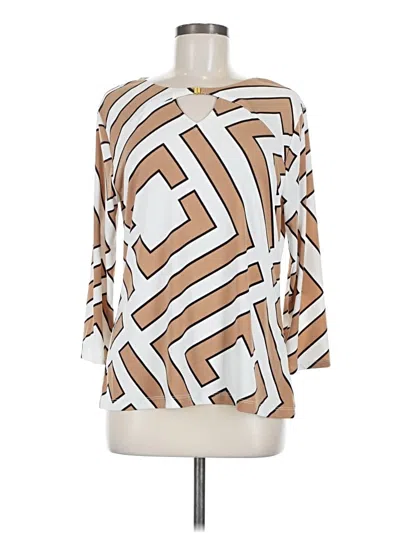Pre-owned Liz Claiborne 3/4 Sleeve Blouse In White