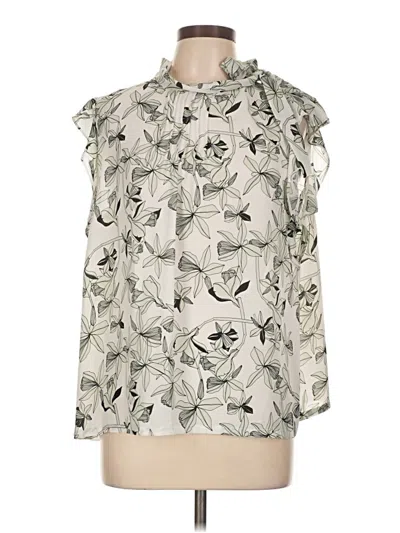 Pre-owned Liz Claiborne 3/4 Sleeve Blouse In White