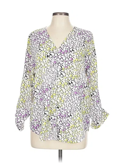 Pre-owned Liz Claiborne 3/4 Sleeve Blouse In Yellow