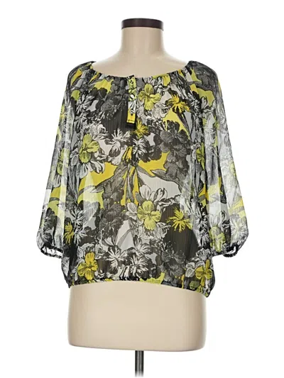 Pre-owned Liz Claiborne 3/4 Sleeve Blouse In Yellow