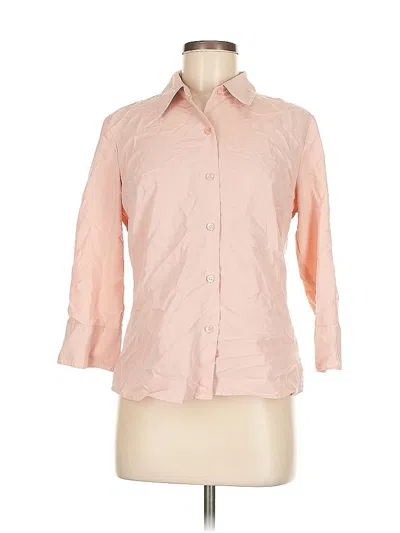 Pre-owned Liz Claiborne 3/4 Sleeve Button Down Shirt In Pink