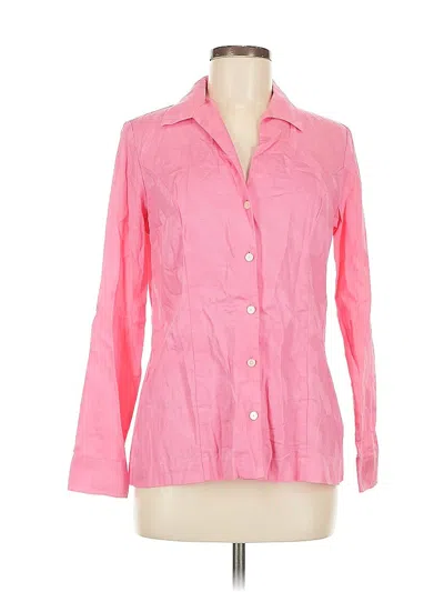 Pre-owned Liz Claiborne 3/4 Sleeve Button Down Shirt In Pink