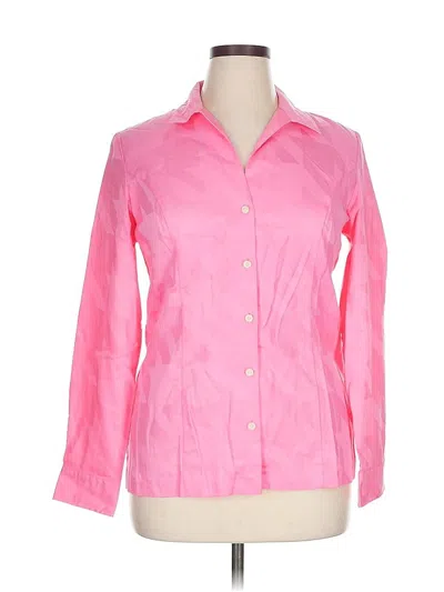 Pre-owned Liz Claiborne 3/4 Sleeve Button Down Shirt In Pink