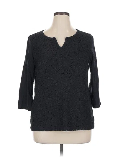 Pre-owned Liz Claiborne 3/4 Sleeve T-shirt In Black
