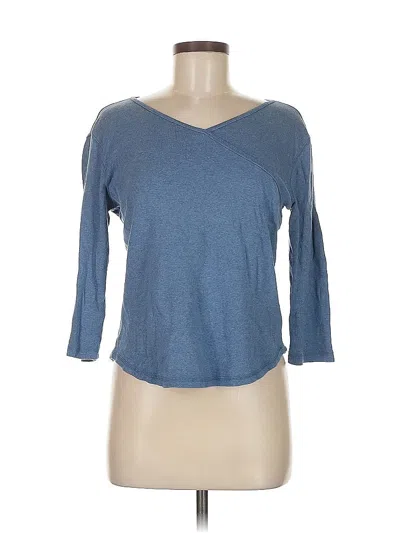 Pre-owned Liz Claiborne 3/4 Sleeve T-shirt In Blue