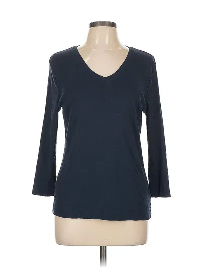Pre-owned Liz Claiborne 3/4 Sleeve T-shirt In Blue