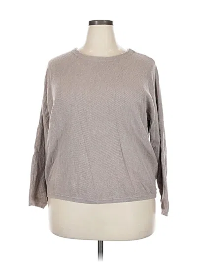 Pre-owned Liz Claiborne 3/4 Sleeve T-shirt In Gray