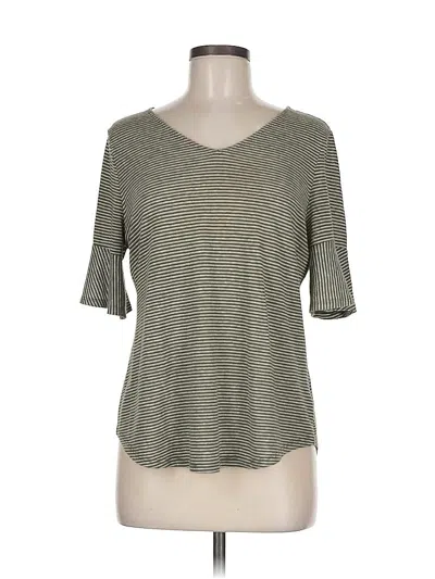 Pre-owned Liz Claiborne 3/4 Sleeve T-shirt In Green