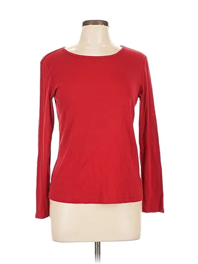Pre-owned Liz Claiborne 3/4 Sleeve T-shirt In Red