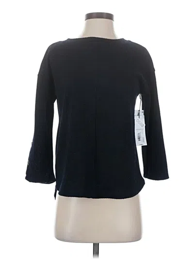 Liz Claiborne 3/4 Sleeve Top Black Boatneck Tops