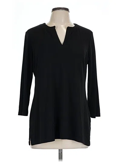 Pre-owned Liz Claiborne 3/4 Sleeve T-shirt In Black