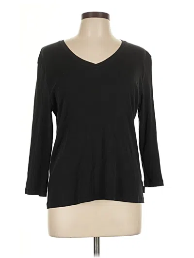 Pre-owned Liz Claiborne 3/4 Sleeve T-shirt In Black
