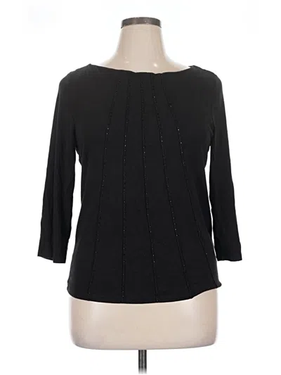 Pre-owned Liz Claiborne 3/4 Sleeve T-shirt In Black