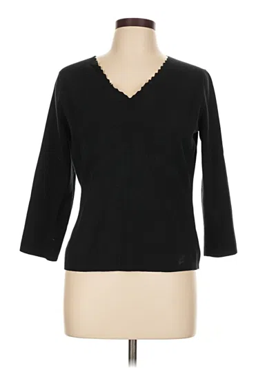 Pre-owned Liz Claiborne 3/4 Sleeve T-shirt In Black