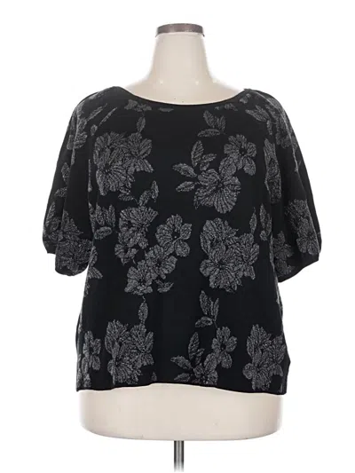 Pre-owned Liz Claiborne 3/4 Sleeve T-shirt In Black