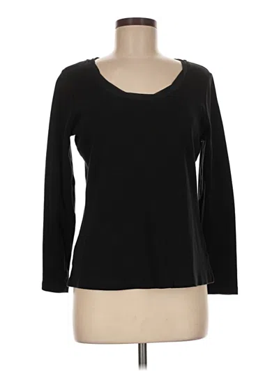 Pre-owned Liz Claiborne 3/4 Sleeve T-shirt In Black