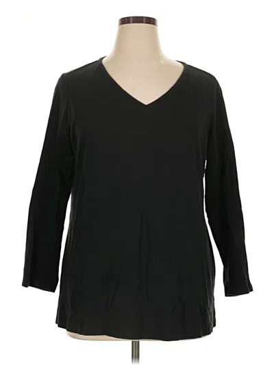 Pre-owned Liz Claiborne 3/4 Sleeve T-shirt In Black