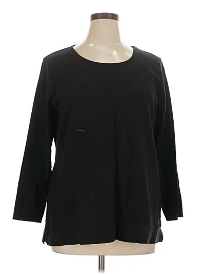 Pre-owned Liz Claiborne 3/4 Sleeve T-shirt In Black