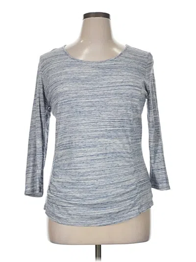 Pre-owned Liz Claiborne 3/4 Sleeve T-shirt In Blue